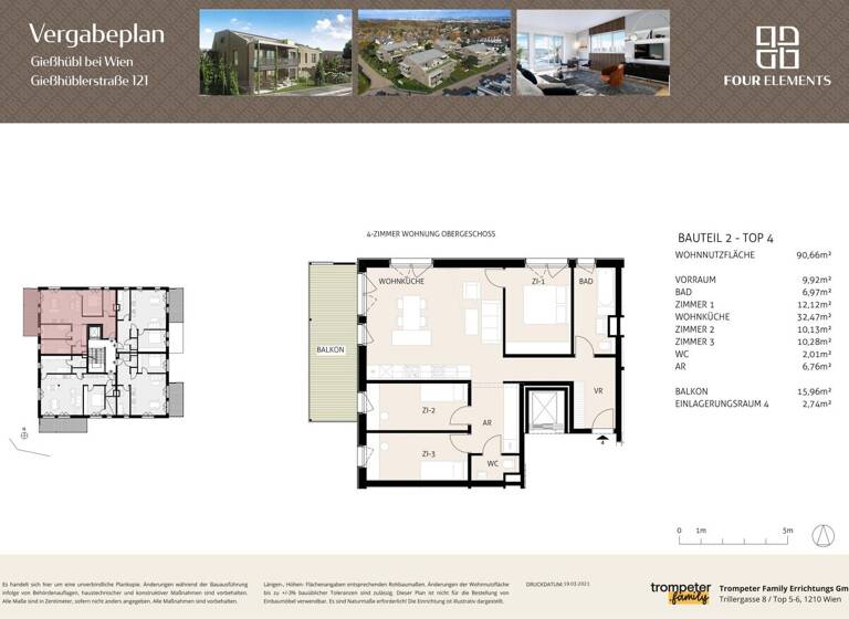 Wohnung zum Kauf - Erstbezug 567.200 € 4 Zimmer 90,7 m² Hochleitengasse Gießhübl 2372