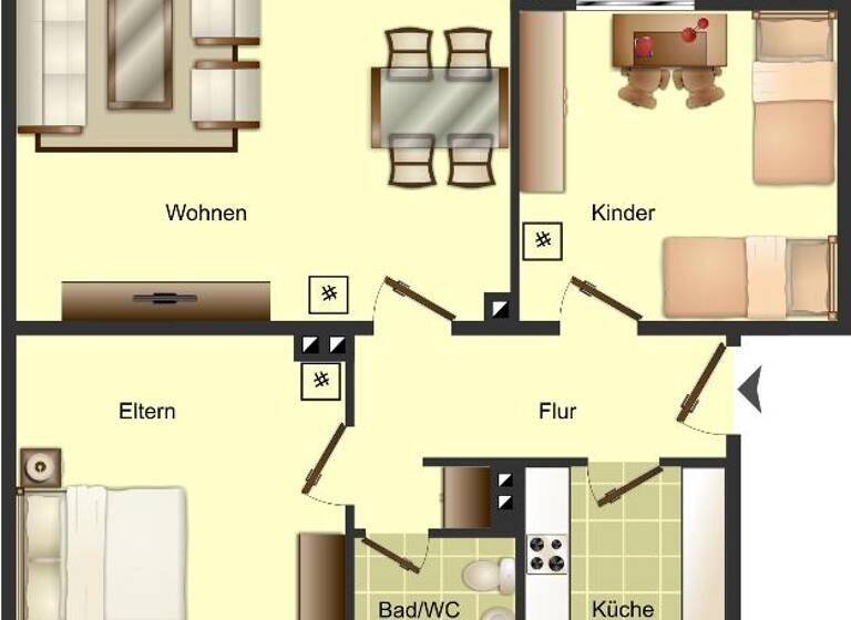 Wohnung zur Miete 449 € 3 Zimmer 64,3 m² 1. Geschoss Flachsmarktstraße 39 Blomberg 32825
