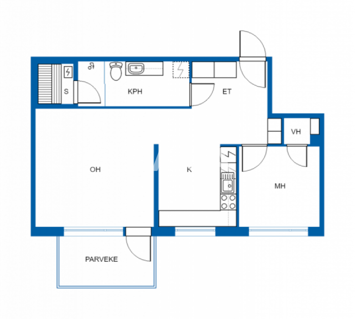 Studio zum Kauf 129.000 € 2 Zimmer 56 m²<br/>Wohnfläche 4.<br/>Geschoss Kiskokatu 2 Vaasa 65320