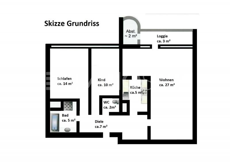 Wohnung zum Kauf 149.000 € 4 Zimmer 76 m²<br/>Wohnfläche 3.<br/>Geschoss Meschenich Köln 50997