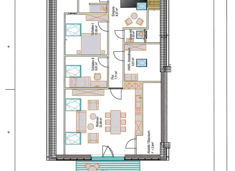 Wohnung zur Miete - Neubau 1.440 € 3 Zimmer 101 m²<br/>Wohnfläche Dachgeschoss, 1.<br/>Geschoss Steinbüchel Leverkusen 51377