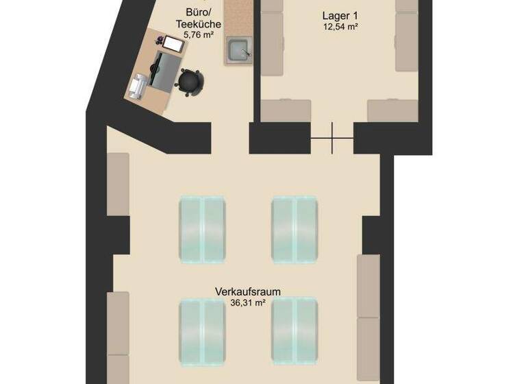 Laden zur Miete 10,63 € 2 Zimmer 56 m² Verkaufsfläche Am Steintor 16 Innenstadt Halle 06112