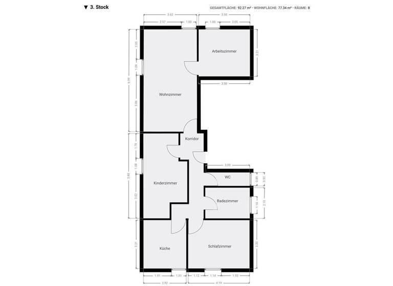 Wohnung zum Kauf 209.000 € 4 Zimmer 89 m² 3. Geschoss Ottenbach 73113