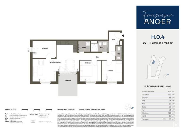 Wohnung zum Kauf 729.000 € 4 Zimmer 95,1 m² EG Angerstraße 48 Freising 85354