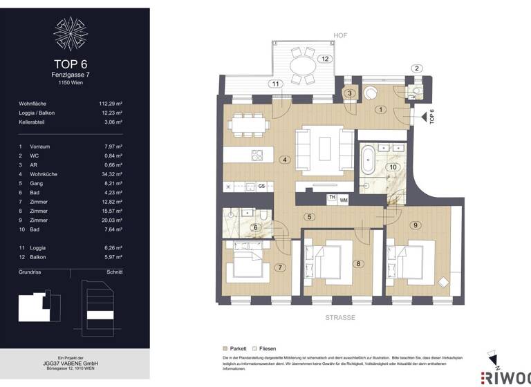 Wohnung zum Kauf - Erstbezug 719.000 € 4 Zimmer 118,6 m² 1. Geschoss frei ab 31.03.2026 Fenzlgasse 7 Wien 1150