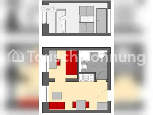 Studio zur Miete Tauschwohnung 385 € 1 Zimmer 23 m² 2. Geschoss Wik Kiel 24106