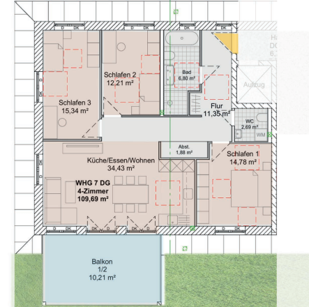 Penthouse zum Kauf provisionsfrei 834.000 € 4 Zimmer 109,7 m²<br/>Wohnfläche 2.<br/>Geschoss ab sofort<br/>Verfügbarkeit Pistlgasse 6-8 Weilheim Weilheim in Oberbayern 82362