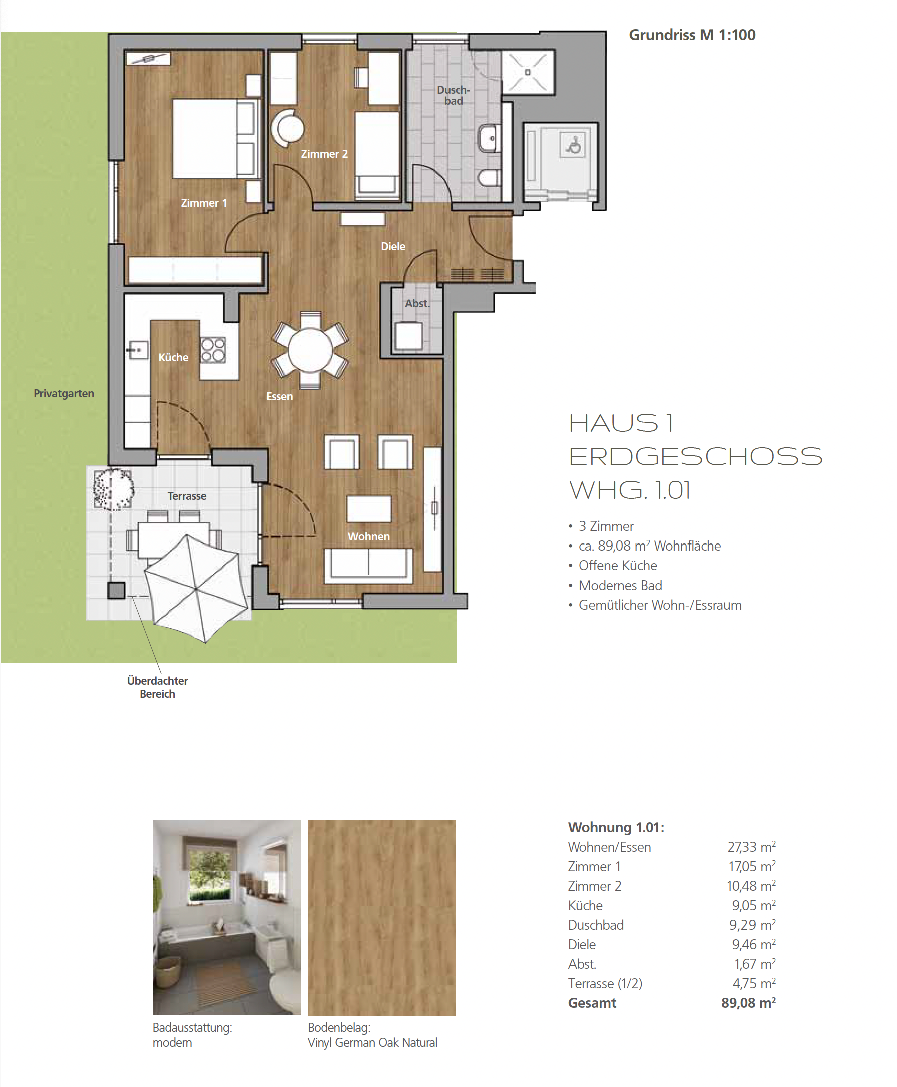 Terrassenwohnung zum Kauf provisionsfrei 383.500 € 3 Zimmer 89,1 m²<br/>Wohnfläche EG<br/>Geschoss ab sofort<br/>Verfügbarkeit Gemengeweg 10 Achern Achern 77855