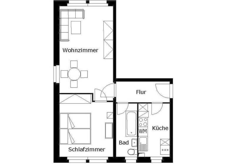 Wohnung zur Miete 239 € 2 Zimmer 47,8 m² 2. Geschoss Robert-Zahn-Weg 8 Reusa Plauen 08529