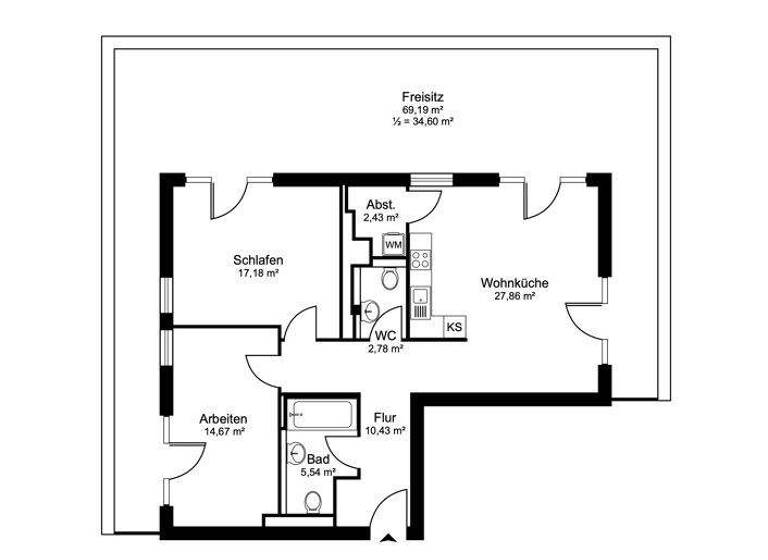 Wohnung zur Miete - Erstbezug 1.929 € 3 Zimmer 115,5 m² 5. Geschoss Pinneberg 25421