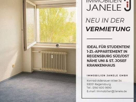 Wohnung zur Miete 350 € 1 Zimmer 20 m² frei ab sofort Kasernenviertel Regensburg 93053