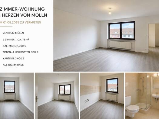 Wohnung zur Miete 1.000 € 3 Zimmer 85 m² 1. Geschoss frei ab 01.08.2026 Mölln 23879
