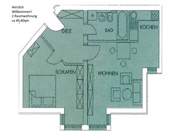 Wohnung zum Kauf 137.000 € 2 Zimmer 49,4 m²<br/>Wohnfläche 3.<br/>Geschoss Kirschbergstraße 24a Möckern Leipzig 04159