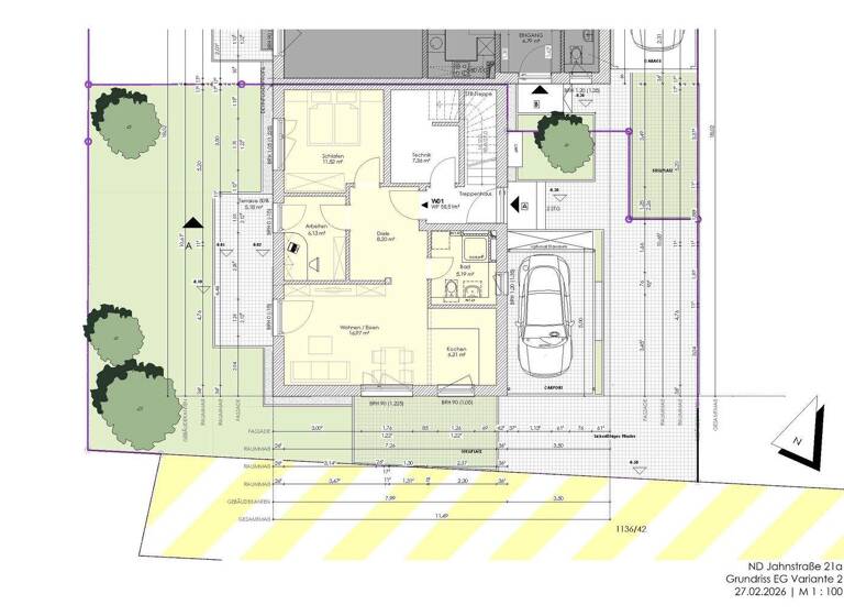 Terrassenwohnung zum Kauf provisionsfrei 356.000 € 2,5 Zimmer 58,5 m² EG frei ab sofort Jahnstraße 21a Neuburg Neuburg an der Donau 86633