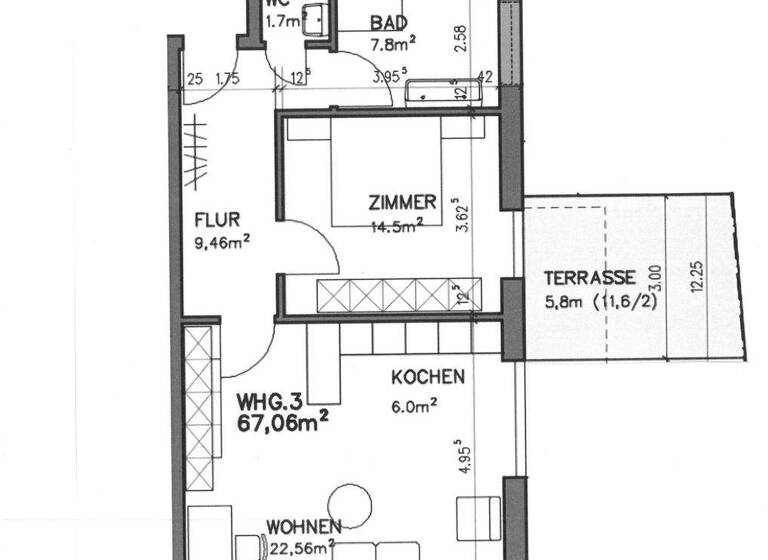 Terrassenwohnung zum Kauf provisionsfrei 325.200 € 2,5 Zimmer 67,1 m² EG frei ab 01.10.2027 Herbolzheim 79336