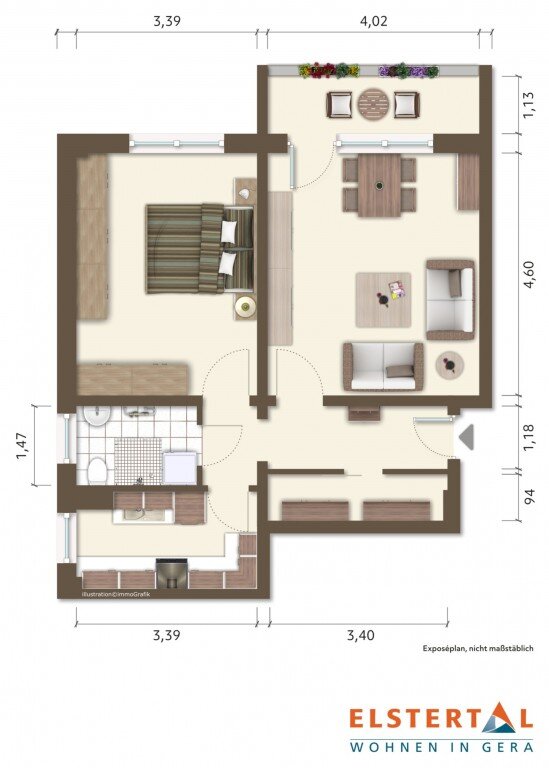 Wohnung zur Miete 524 € 2 Zimmer 55 m²<br/>Wohnfläche 6.<br/>Geschoss Johannes-R.-Becher-Str. 2 Bieblach 2 Gera 07546