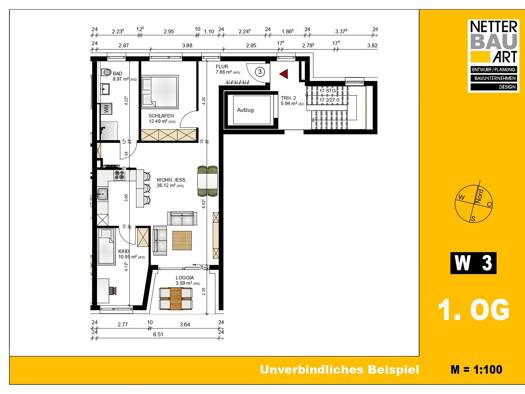 Wohnung zum Kauf - Neubau provisionsfrei 525.000 € 3 Zimmer 80 m² 1. Geschoss Holzstr. 55 Südstadt Fürth 90763