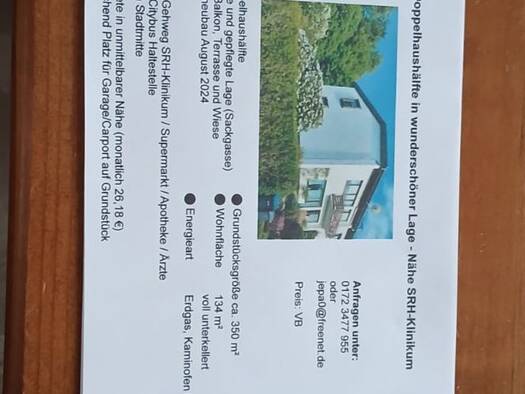 Doppelhaushälfte zum Kauf provisionsfrei 280.000 € 7 Zimmer 134 m² 476 m² Grundstück Suhl 98527
