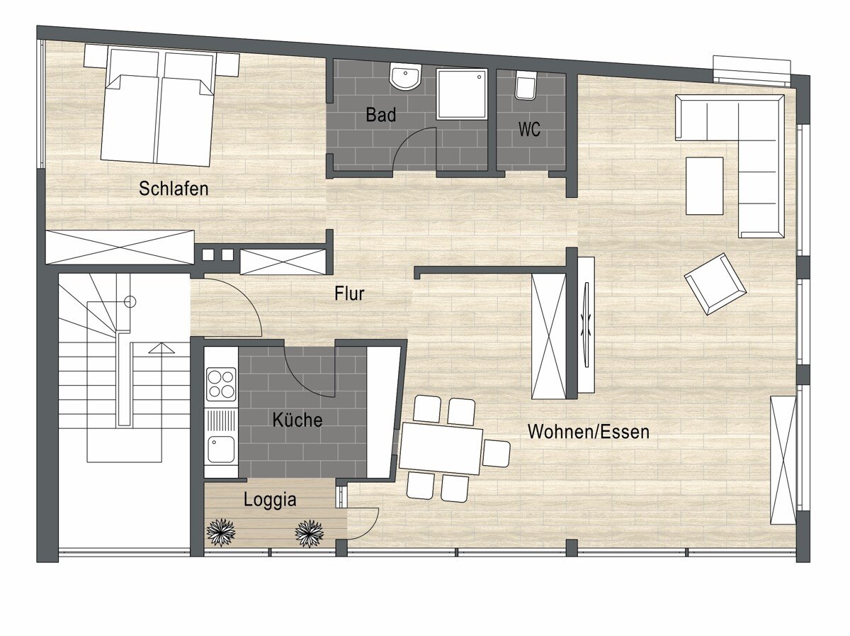 Wohnung zur Miete 1.000 € 2,5 Zimmer 85 m²<br/>Wohnfläche 2.<br/>Geschoss Innenstadt Heilbronn 74072