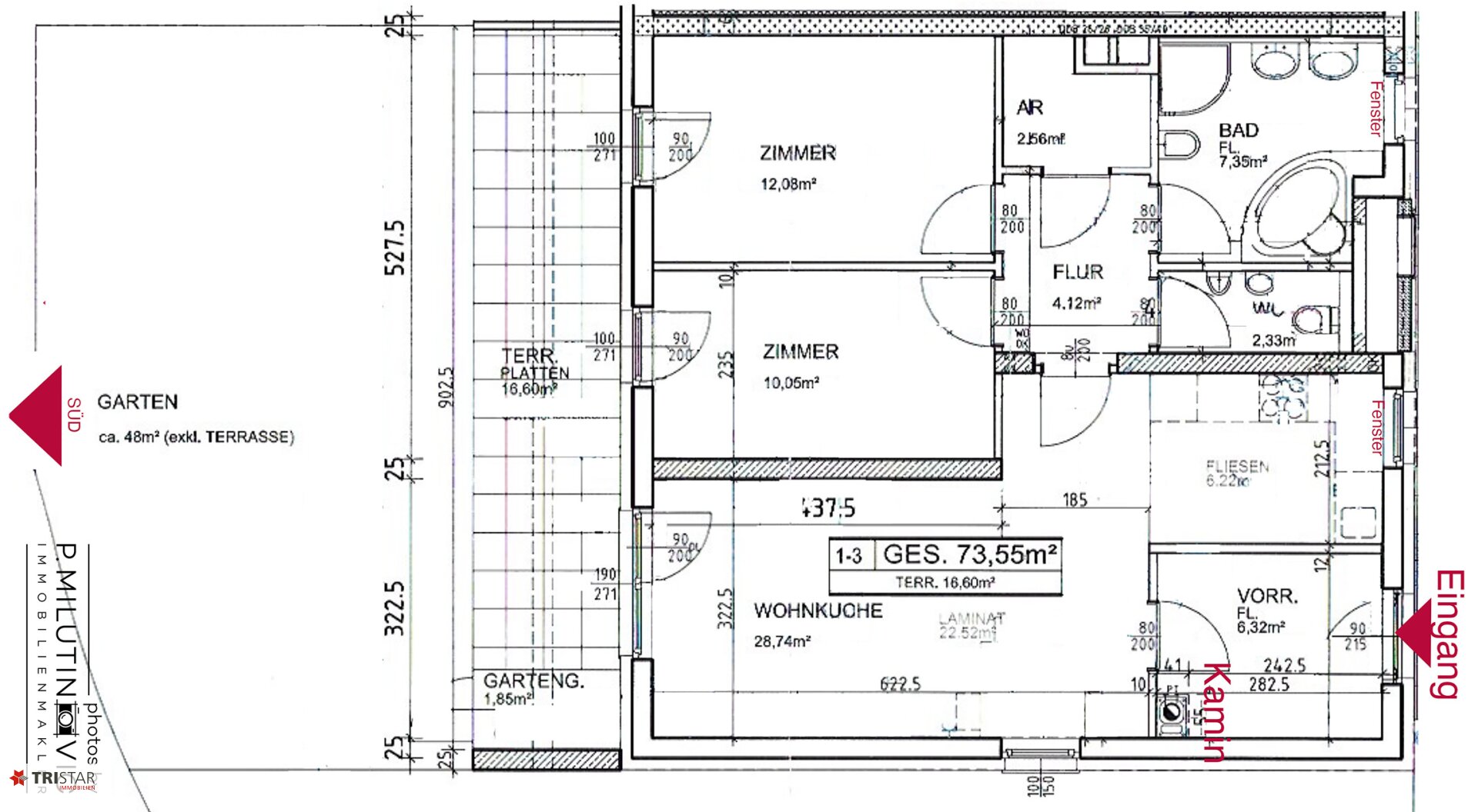 Wohnung zum Kauf 369.000 € 3 Zimmer 74 m²<br/>Wohnfläche Vösendorf 2331