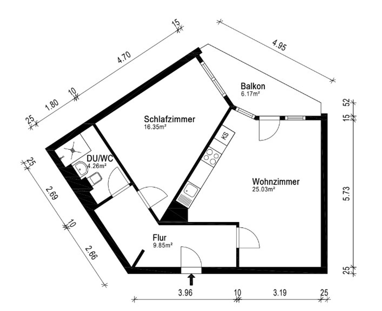 Wohnung zum Kauf provisionsfrei 199.000 € 2 Zimmer 72 m²<br/>Wohnfläche 6.<br/>Geschoss Gronau Bergisch Gladbach 51469