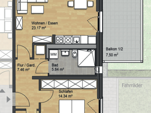 Wohnung zur Miete 327 € 2 Zimmer 60,5 m² Neutraubling 93073