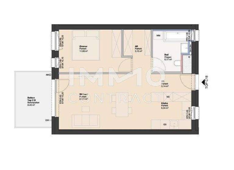 Wohnung zum Kauf - Erstbezug 207.705 € 2 Zimmer 53,9 m² Ufer Linz 4030