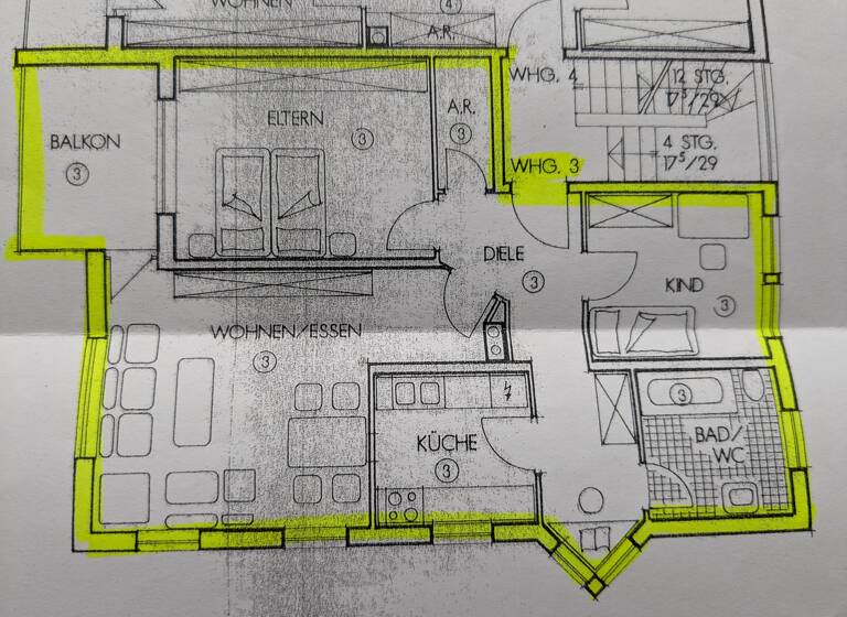 Wohnung zum Kauf provisionsfrei 290.000 € 3 Zimmer 80 m²<br/>Wohnfläche 1/2<br/>Geschoss Hallstadt Hallstadt 96103