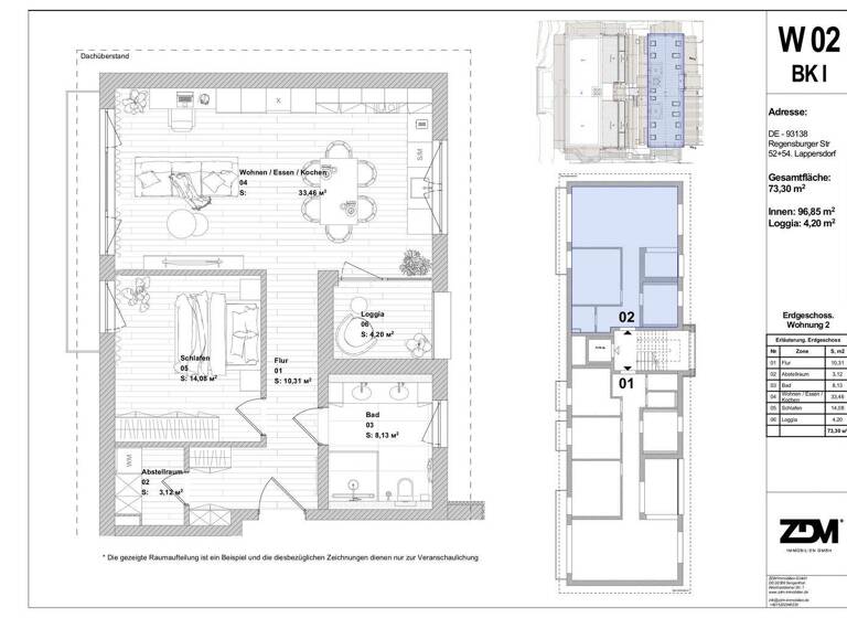 Wohnung zum Kauf - Erstbezug provisionsfrei 408.900 € 2 Zimmer 70,5 m² 3 Geschosse frei ab 01.10.2027 Lappersdorf 93138