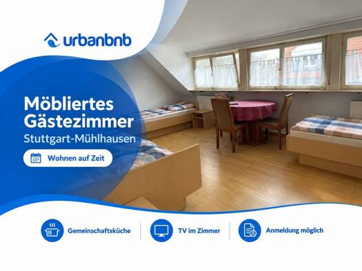 WG-Zimmer zur Miete auf Zeit 690 € 18 m² frei ab 11.10.2026 Arnoldstraße Mühlhausen Stuttgart 70378