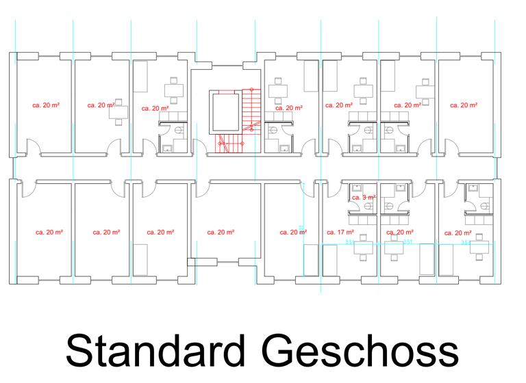 Mehrfamilienhaus zum Kauf - Neubau provisionsfrei 6.780.000 € 58 Zimmer 1.200 m²<br/>Wohnfläche 800 m²<br/>Grundstück Trier-West 5 Trier 54294