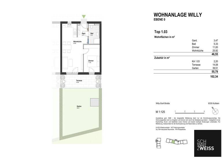Wohnung zum Kauf - Erstbezug 391.000 € 2 Zimmer 46,6 m² EG Kufstein 6330