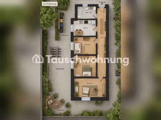 Wohnung zur Miete Tauschwohnung 1.050 € 3 Zimmer 90 m² EG Bickendorf Köln 50825