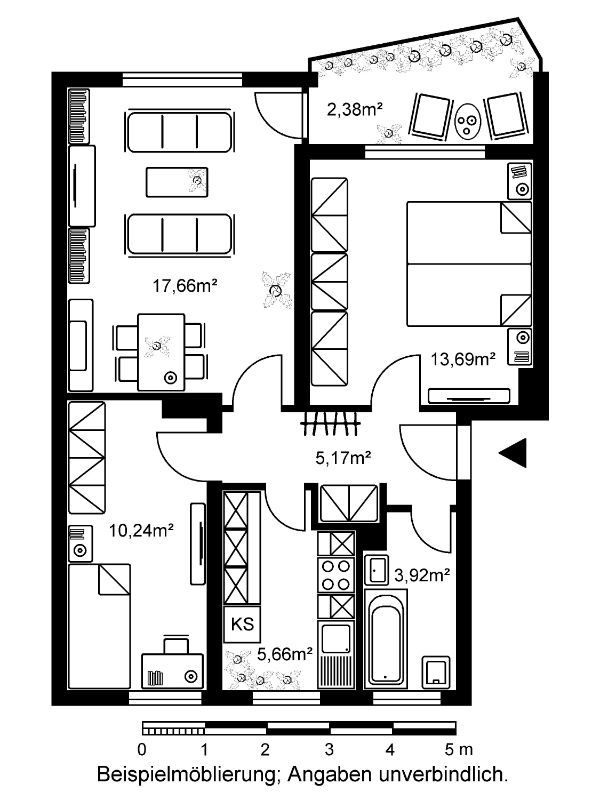 Wohnung zur Miete 592 € 2,5 Zimmer 58,7 m²<br/>Wohnfläche 3.<br/>Geschoss 01.03.2025<br/>Verfügbarkeit Sigmund-Freud-Straße 81 Eckenheim Frankfurt am Main 60435