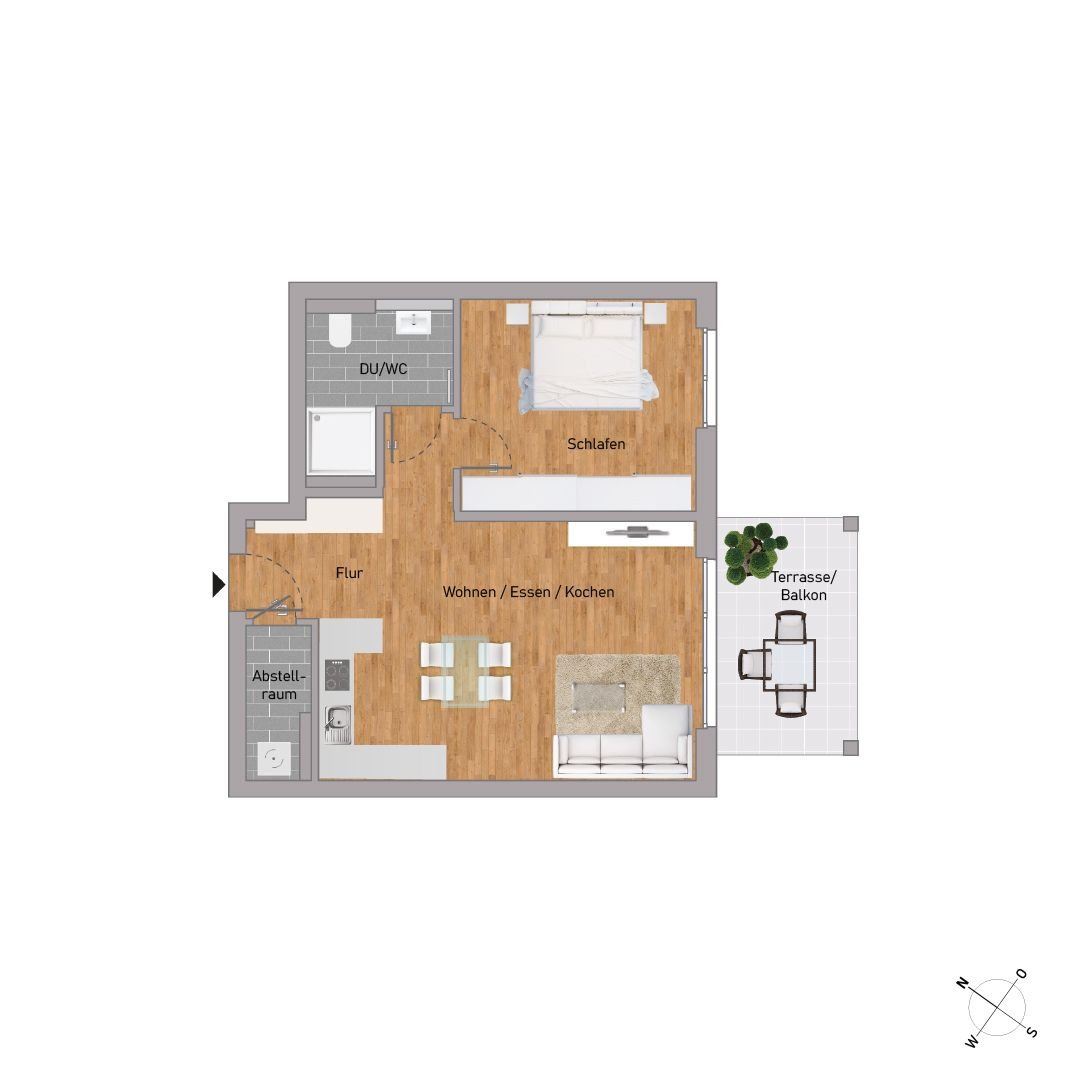 Terrassenwohnung zum Kauf provisionsfrei 344.900 € 2 Zimmer 64,8 m²<br/>Wohnfläche 2.<br/>Geschoss Am Wasserwerkswald 18a Hattersheim Hattersheim 65795