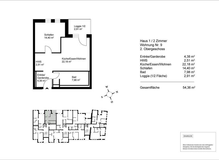 Wohnung zum Kauf - Erstbezug 320.724 € 2 Zimmer 54,4 m² 2. Geschoss Hofkirchen 94544