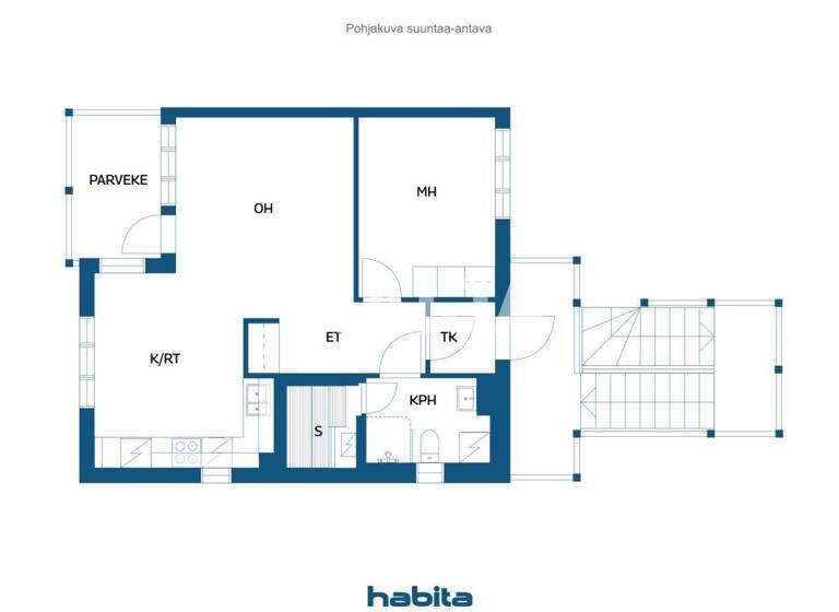 Wohnung zum Kauf 86.000 € 2 Zimmer 50,5 m² 2. Geschoss Seminaarinkatu 1 Raahe 92100