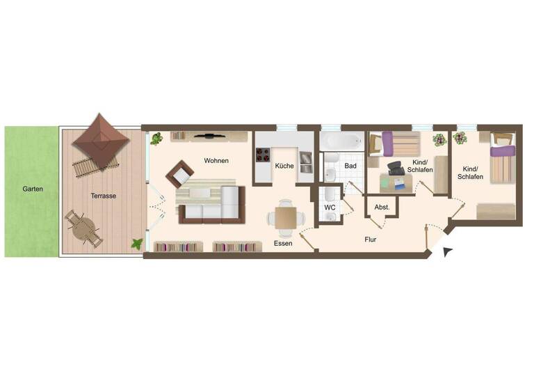 Terrassenwohnung zum Kauf 250.000 € 3 Zimmer 78 m² Bühlau/Weißer Hirsch Dresden 01324