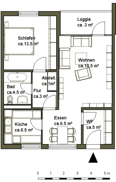 Wohnung zur Miete 571 € 2 Zimmer 61,4 m²<br/>Wohnfläche 2.<br/>Geschoss 30.01.2025<br/>Verfügbarkeit Laurinweg 1 Sahlkamp Hannover 30179