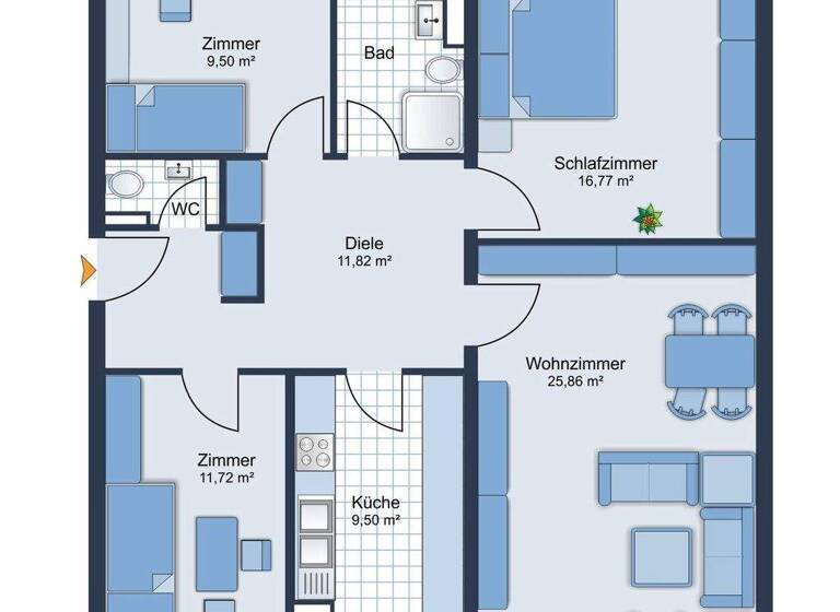 Wohnung zum Kauf 300.000 € 4 Zimmer 93 m² 7. Geschoss Weiherhof Zirndorf 90513