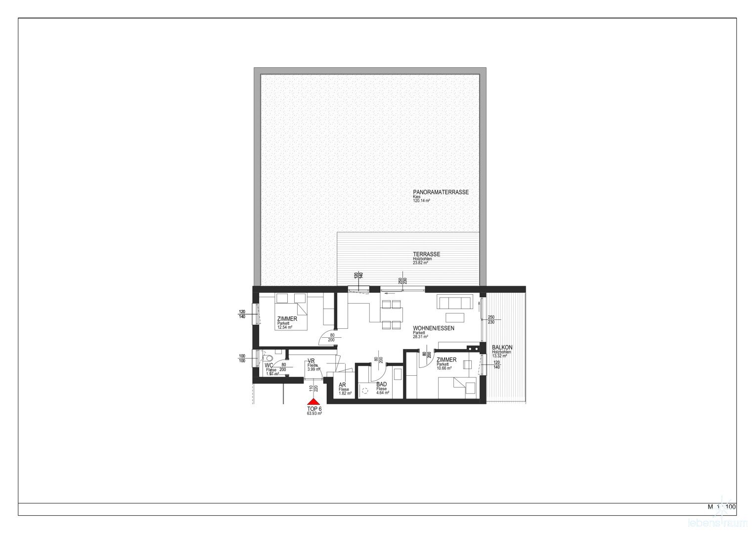 Penthouse zum Kauf 430.000 € 3 Zimmer 63,9 m²<br/>Wohnfläche 1.<br/>Geschoss Pusarnitz 9812