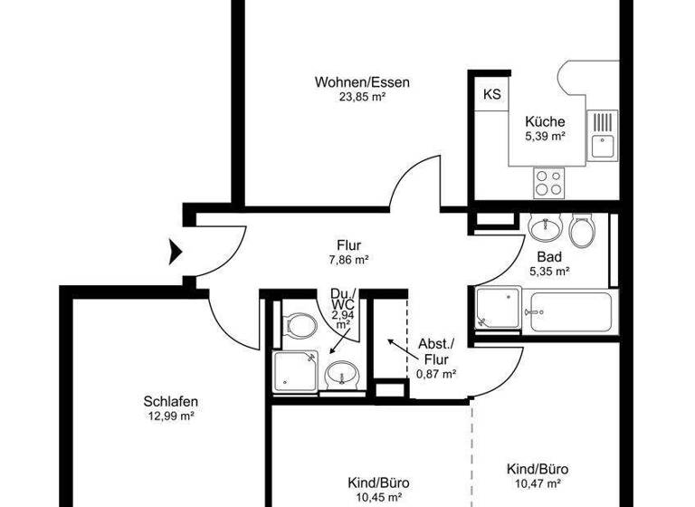 Wohnung zum Kauf 530.000 € 3 Zimmer 91 m² Brühl Freiburg im Breisgau 79108