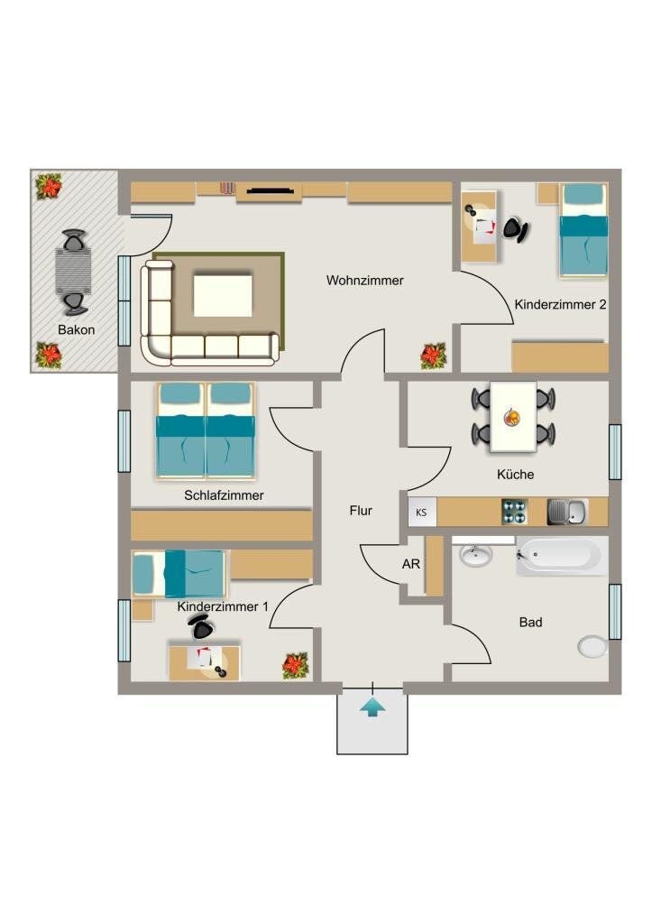 Wohnung zur Miete 584 € 4,5 Zimmer 77,9 m²<br/>Wohnfläche 1.<br/>Geschoss 16.12.2024<br/>Verfügbarkeit Devesestraße 40 Buer Gelsenkirchen 45897