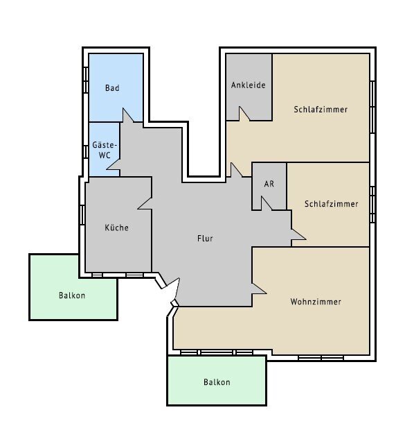 Wohnung zur Miete 1.400 € 3 Zimmer 160 m²<br/>Wohnfläche 1.<br/>Geschoss Funkplatz 12 Innerstädtischer Bereich Nord 17 Dessau-Roßlau 06844