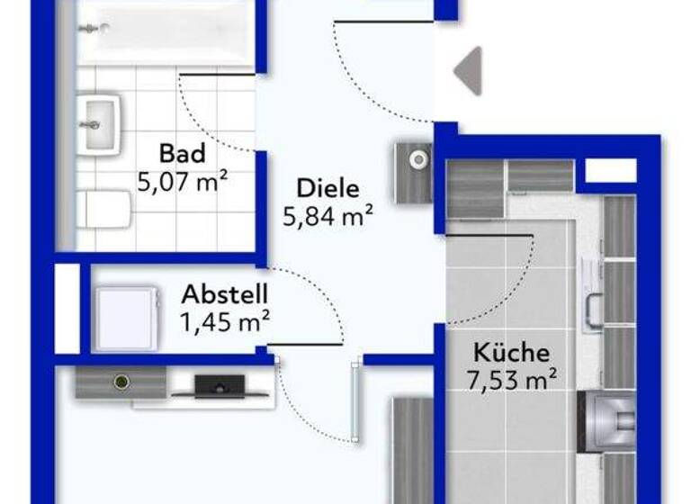 Wohnung zum Kauf 349.000 € 2 Zimmer 63,2 m² 2. Geschoss Dornbusch Frankfurt 60320