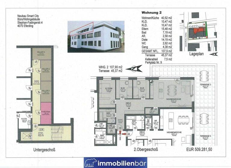 Wohnung zum Kauf 589.000 € 4 Zimmer 107,9 m² 2. Geschoss Eferding 4070