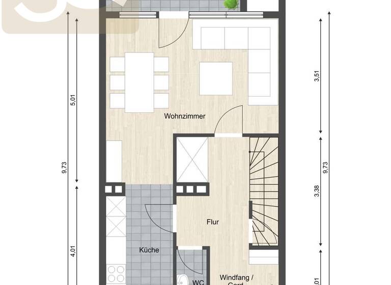 Reihenmittelhaus zum Kauf 229.000 € 4 Zimmer 87 m² 298 m² Grundstück Vorsfelde Wolfsburg 38448