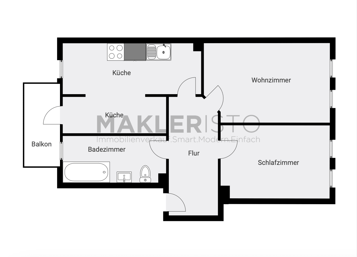 Wohnung zur Miete 939 € 2 Zimmer 86 m²<br/>Wohnfläche 3.<br/>Geschoss Landsberger Straße 27 Gohlis - Mitte Leipzig 04157