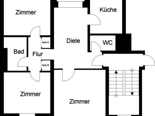 Wohnung zur Miete 717 € 3 Zimmer 76,2 m² 2. Geschoss frei ab sofort Moldaustr. 27 Chorweiler Chorweiler 50765