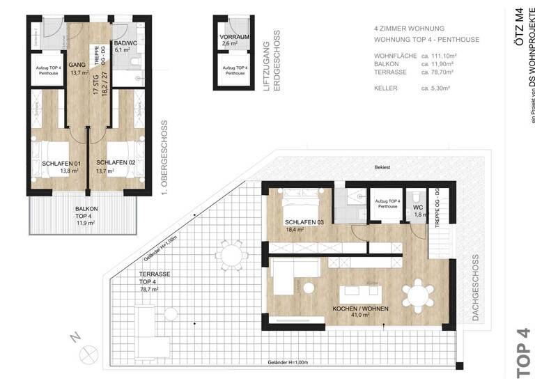 Penthouse zum Kauf provisionsfrei 765.000 € 4 Zimmer 112,4 m² EG Oetz 6433